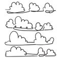 Doodle cloud illustration vector with handdrawn style