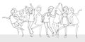 Doodle collection of cartoon dancers