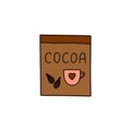 Doodle colored cocoa instant drink.