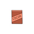 Doodle colored cocoa instant drink.