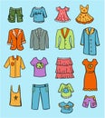 Doodle Colored Family Clothing Set