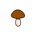 Doodle colored mushroom icon. Royalty Free Stock Photo