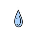 Doodle colored water drop. Royalty Free Stock Photo