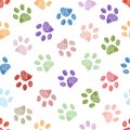 Doodle colorful paw print Royalty Free Stock Photo