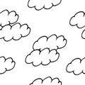 doodle composition seamless pattern cloud vector illustration on a white background the basis for the design of textiles Royalty Free Stock Photo