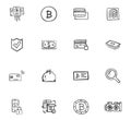 Doodle Cripto-currecy icons set Royalty Free Stock Photo