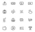 Doodle Cripto-currecy icons set Royalty Free Stock Photo