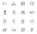 Doodle Cripto-currecy icons set Royalty Free Stock Photo
