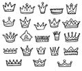 Queen or king crown logo graffiti isolated icon Royalty Free Stock Photo