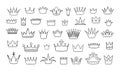 Doodle crown. Hand drawn king and queen logo sketch. Street art graffiti. Prince headwear. Imperial heraldry signs