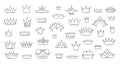 Doodle crowns. Hand drawn king and queen symbols. Urban street grunge elements. Simple tiara sketches collection. Luxury