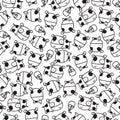 Doodle cute cow seamless pattern Royalty Free Stock Photo