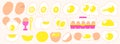 Doodle cute eggs set