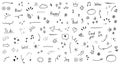 Doodle cute glitter pen line elements. Doodle heart, arrow, star, sparkle decoration symbol set icon. Simple sketch line