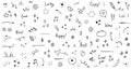 Doodle cute glitter pen line elements. Doodle heart, arrow, star, sparkle decoration symbol set icon. Simple sketch line