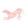 Doodle Dalmatian Dog. Playful Dog in cute cartoon style. Vector illustration on white background Royalty Free Stock Photo