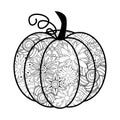 Doodle design of Halloween pumpkin for Halloween card invitations and adult coloring book pages Royalty Free Stock Photo