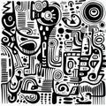 Doodle Designs: Dogon Art Inspired Graphic Design Background Patterns