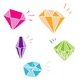 Doodle diamond illustration vector with hand drawn cartoon style vector Royalty Free Stock Photo