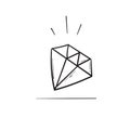 Doodle diamond illustration vector isolated