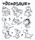 Doodle dinosaur icons