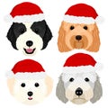 Doodle dogs with Santa hats Royalty Free Stock Photo