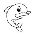 Doodle Dolphin Coloring Page Cartoon Vector Illustration Royalty Free Stock Photo