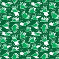 Doodle dove birds seamless pattern. Background with funny flyi