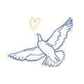 Doodle dove of peace illustration. Concept of peace.