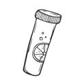 Doodle drawing of effervescent tablets. Vitamin C tablets Royalty Free Stock Photo