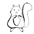 Doodle drawing image of squirrel