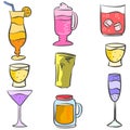 Doodle drink colorful various style