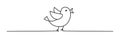 Doodle Easter chick line art banner