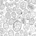 Doodle Easter seamless pattern