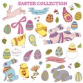 Doodle easter vector collection