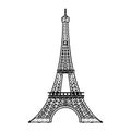 Doodle eiffel tower architecture from paris france