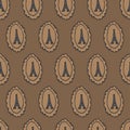 Doodle eiffel tower cameo seamless pattern