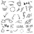 Doodle element handdrawn illustration vector with cartoon style Royalty Free Stock Photo