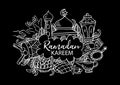 Doodle element Ramadan Kareem set