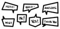 Doodle elements of speech bubbles. use for concept comic design Royalty Free Stock Photo