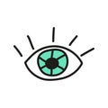 Doodle eye vector icon. Royalty Free Stock Photo