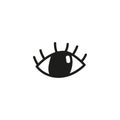 Doodle eye vector icon. Royalty Free Stock Photo