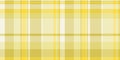 Doodle fabric check pattern, professional seamless tartan texture. Handsome plaid textile background vector in yellow and linen