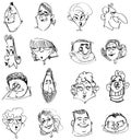 Doodle faces Royalty Free Stock Photo