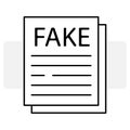 Doodle fake newspaper icon for paper design. Business icon. News concept. Vector illustration. stock image. Royalty Free Stock Photo