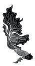 Fighting fish tattoo design vector for sticker.