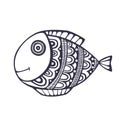 Doodle fish vector