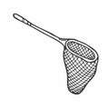 Doodle fishing net in vector. Isolated. Camping and fishing concept