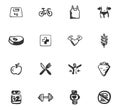 Doodle Fitness icons set Royalty Free Stock Photo