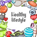 Doodle fitness and sport background